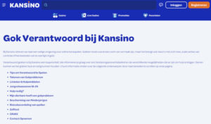 kansino verantwoord gokken